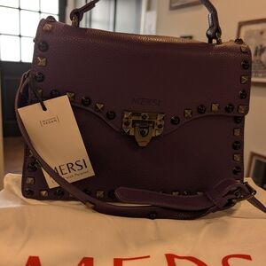 Mersi Purple Vegan Leather Studded Bag